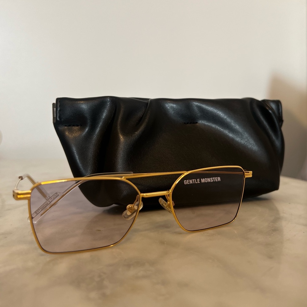 Gentle Monster Clear Gold Frame Glasses Unisex - Picture 8 of 10